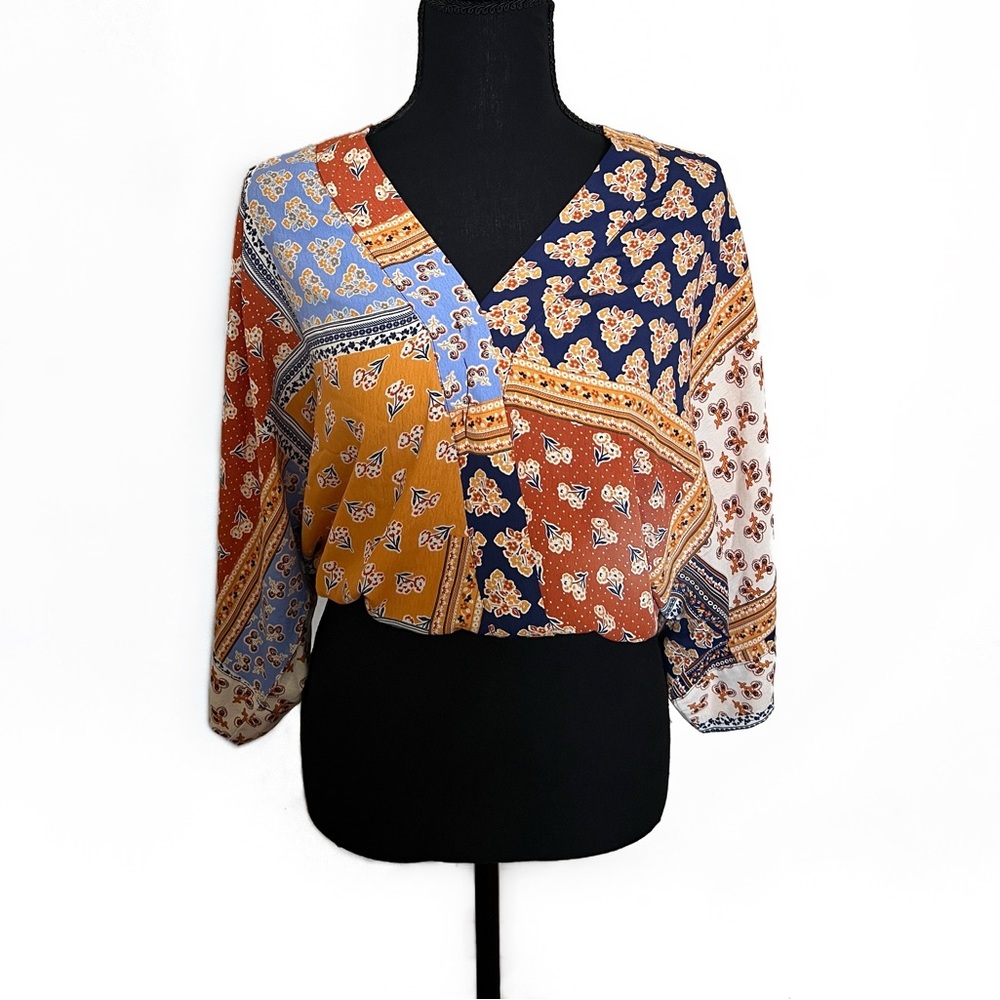 Forever 21 Floral Long Sleeve Blouse Top Size S